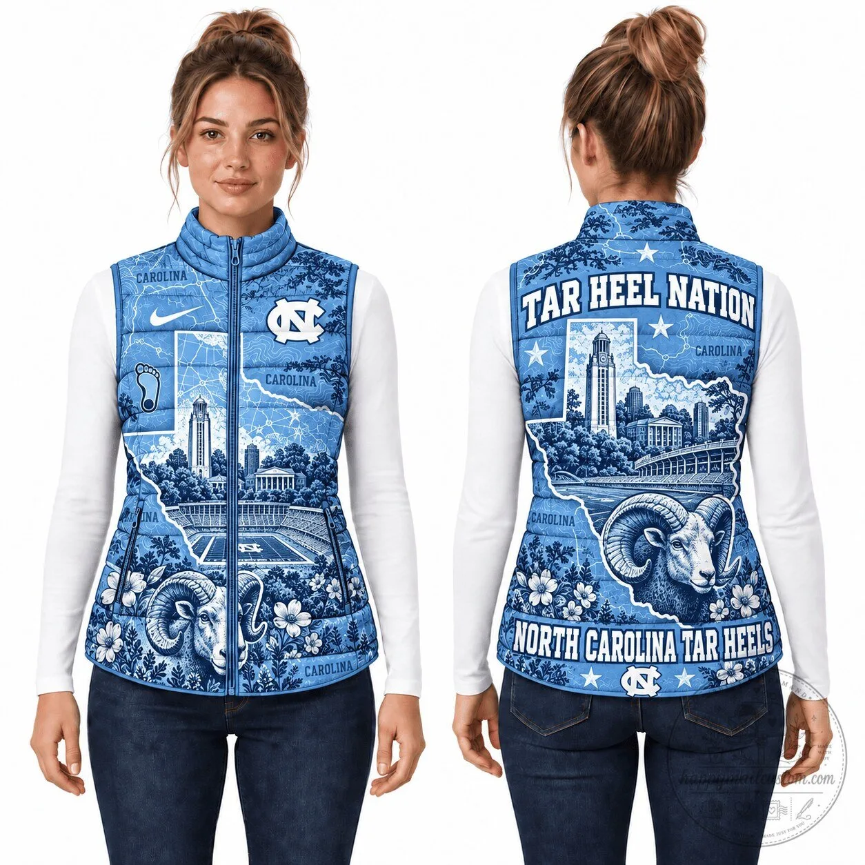 North Carolina Tar Heels Tar Heel Nation Puffer Vest