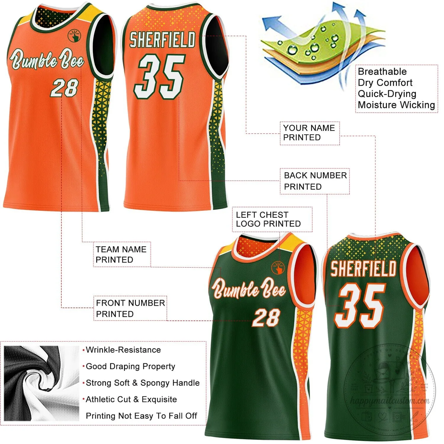 Custom Orange White Green Gold Side Panel Stripe Geometric Triangle Gradient Dot Reversible Basketball Jersey 15 Custom Orange White Green Gold Side Panel Stripe Geometric Triangle Gradient Dot Reversible Basketball Jersey
