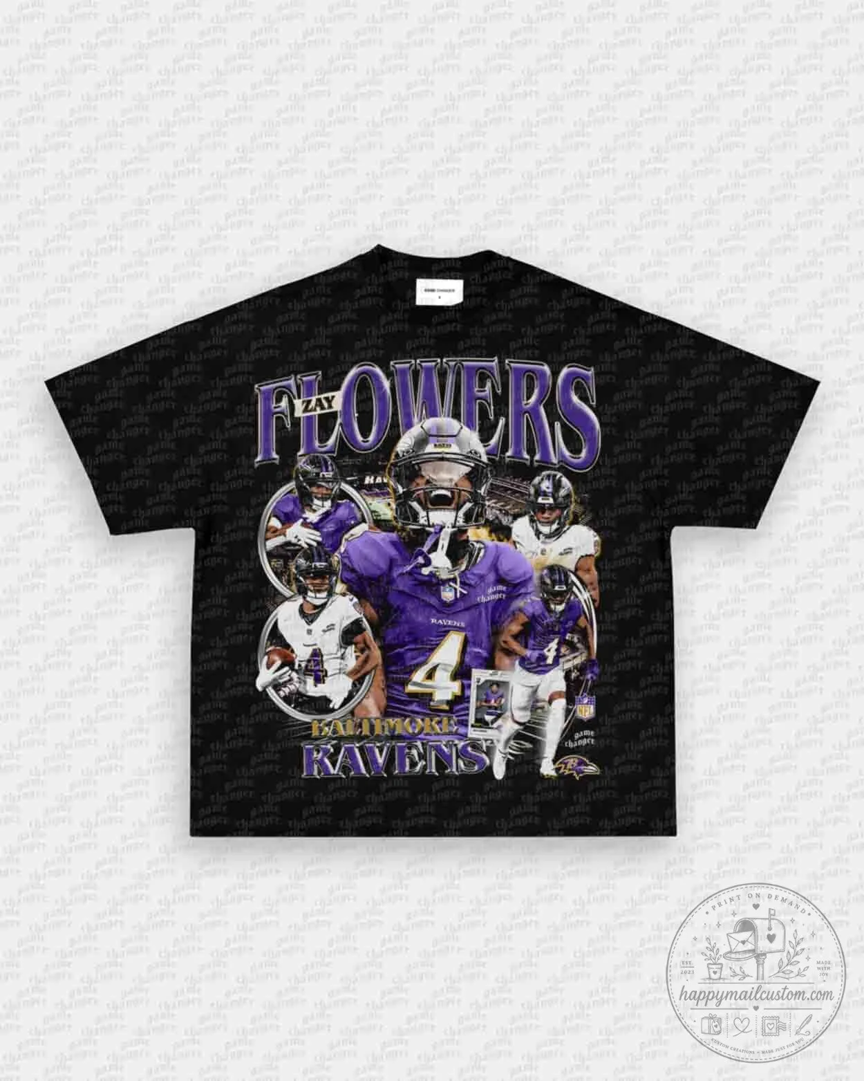 Zay Flowers Baltimore Ravens Football Graphic T-Shirt 2 Zay Flowers Baltimore Ravens Football Graphic T-Shirt