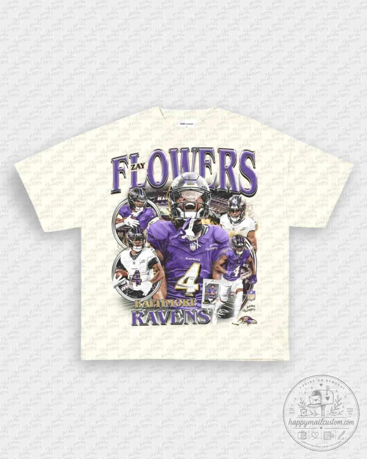 Zay Flowers Baltimore Ravens Football Graphic T-Shirt 10 Zay Flowers Baltimore Ravens Football Graphic T-Shirt