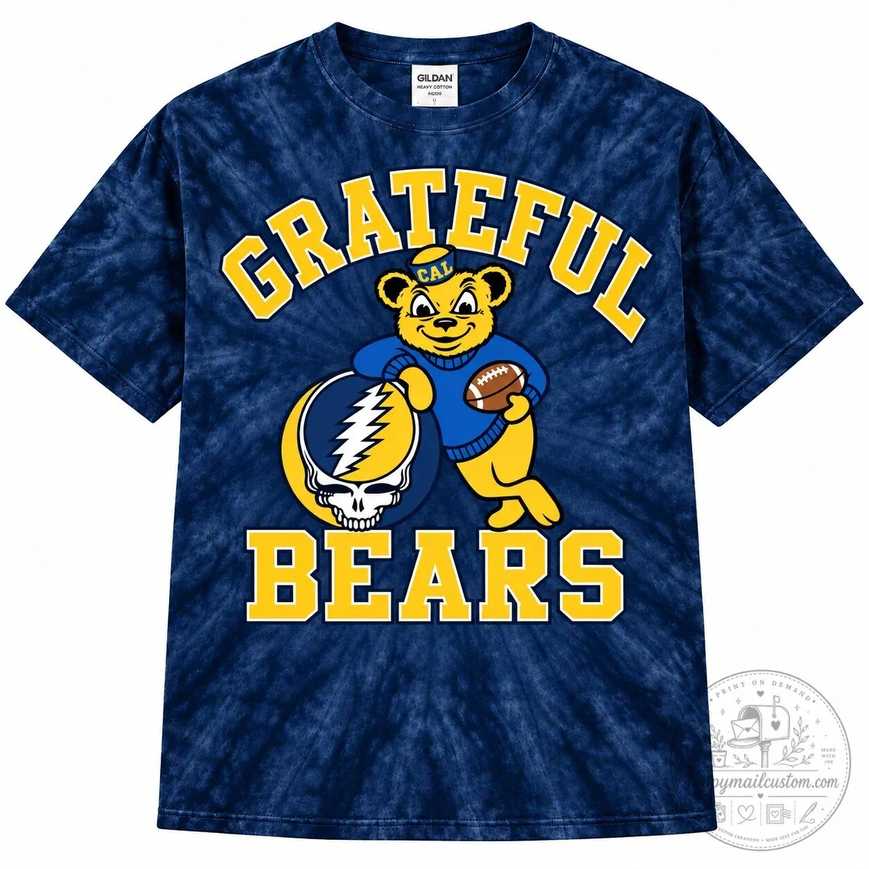 Tie-Dye T-Shirt Featuring Grateful Dead and California Golden Bears Football