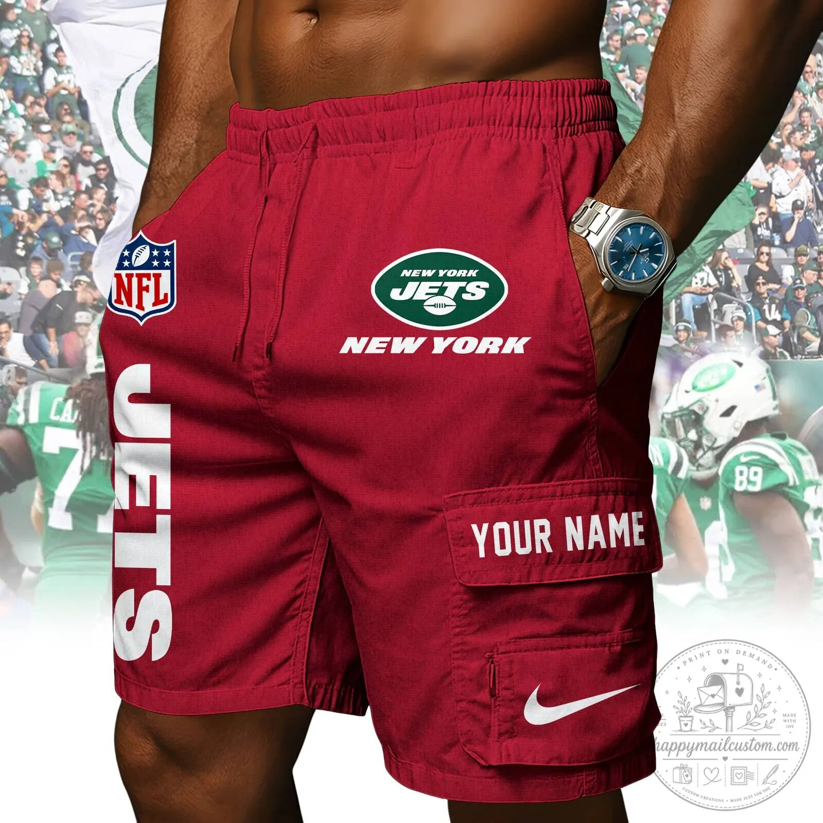 New York Jets NFL Football Team Logo Athletic Shorts 11 New York Jets NFL Football Team Logo Athletic Shorts