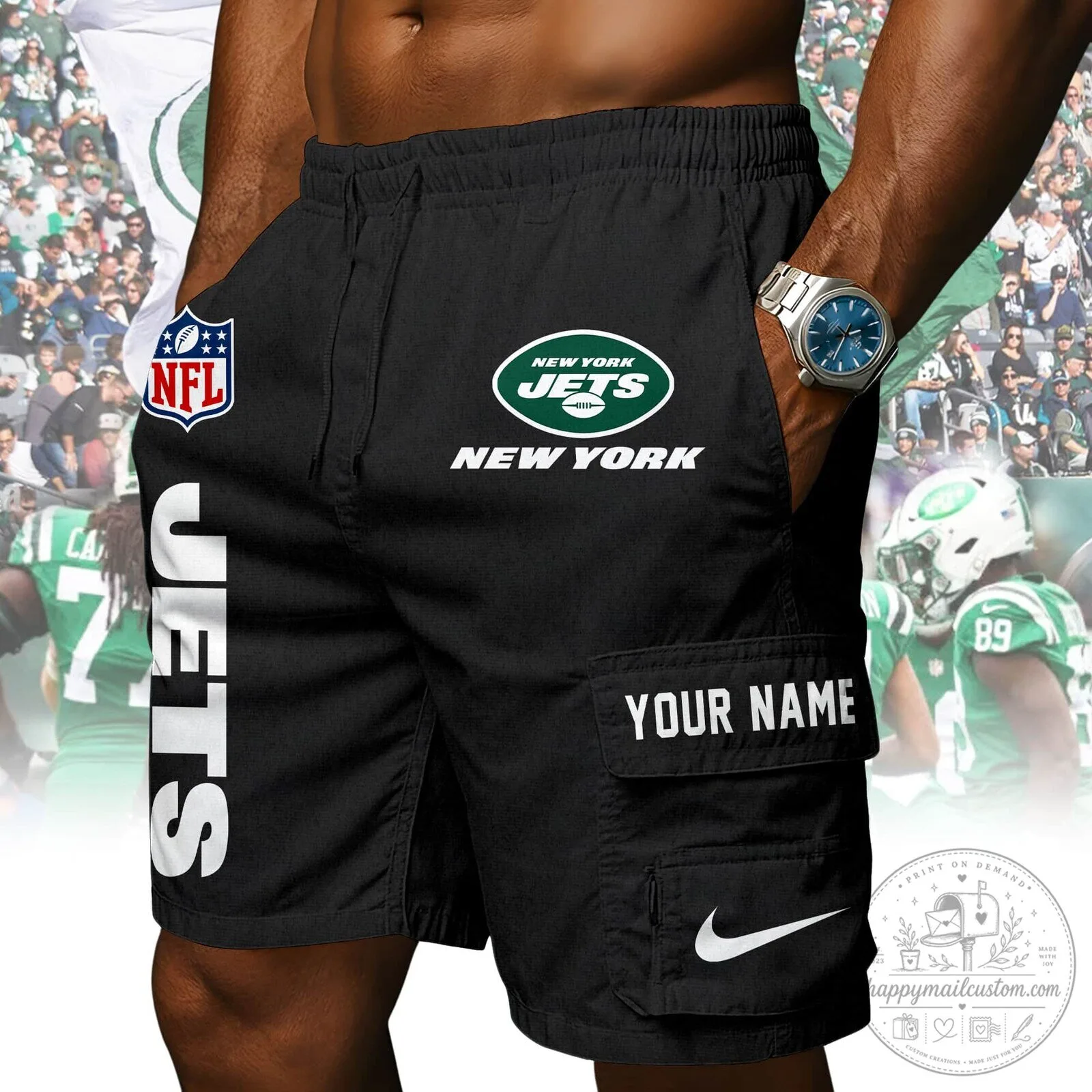 New York Jets NFL Football Team Logo Athletic Shorts 12 New York Jets NFL Football Team Logo Athletic Shorts