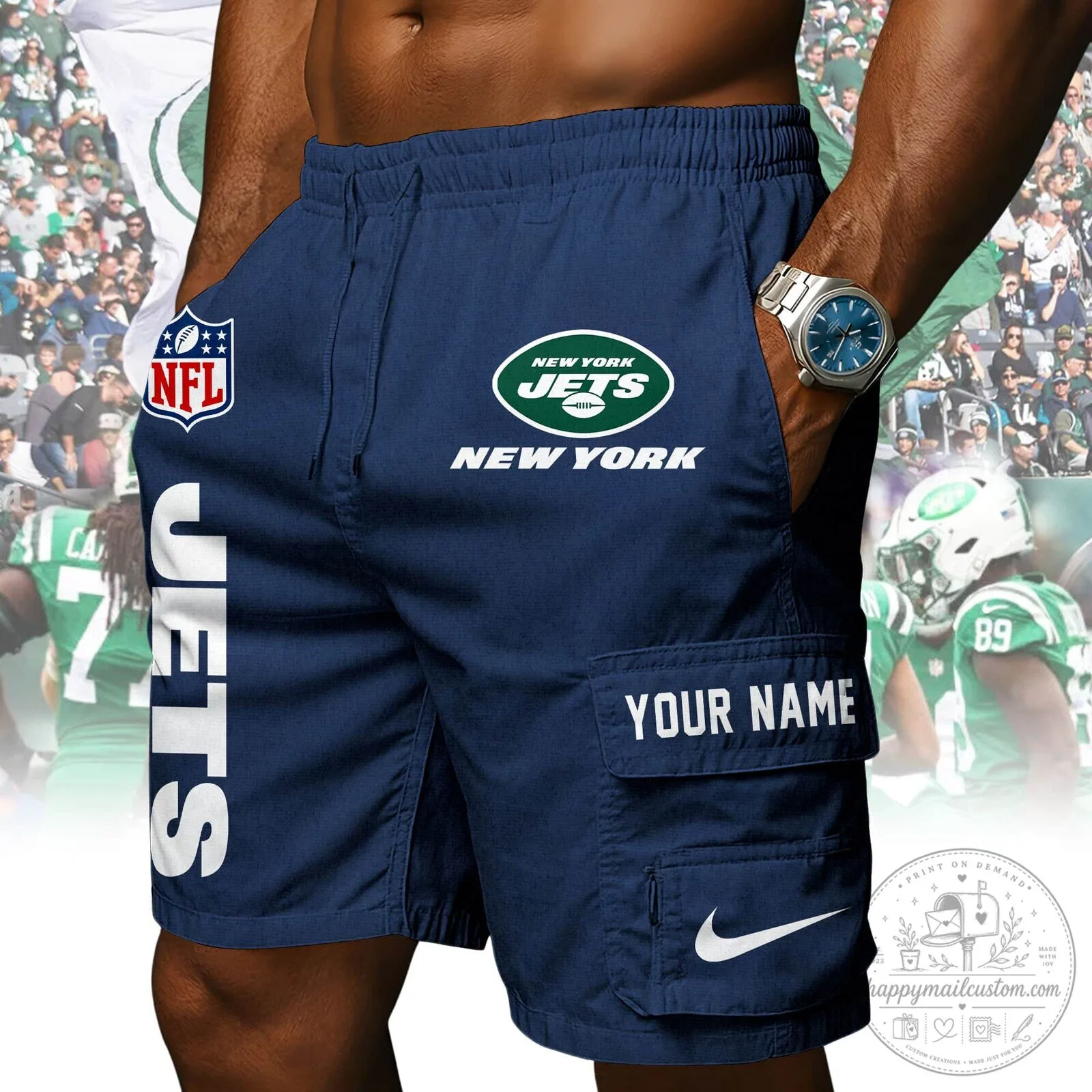 New York Jets NFL Football Team Logo Athletic Shorts 13 New York Jets NFL Football Team Logo Athletic Shorts