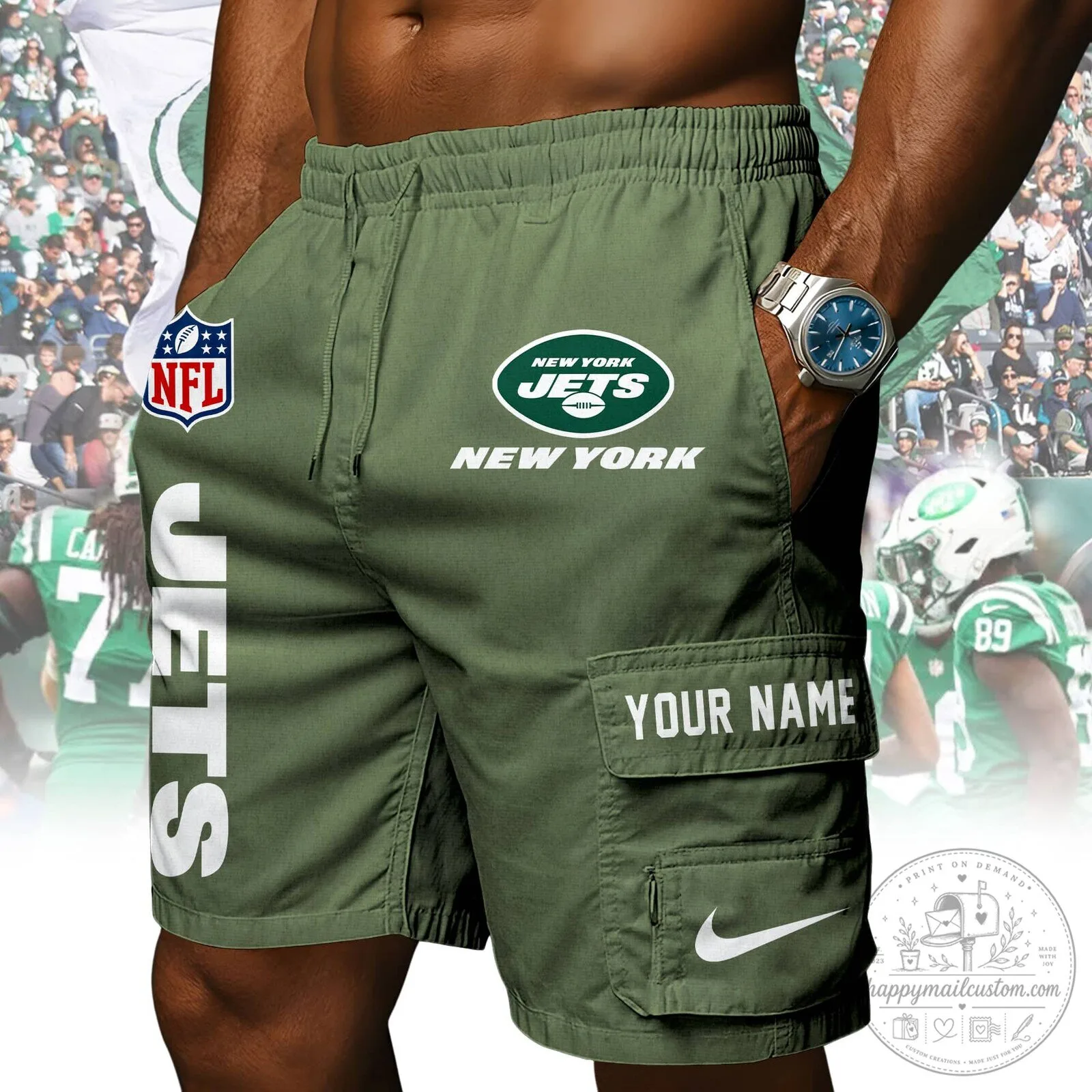 New York Jets NFL Football Team Logo Athletic Shorts 14 New York Jets NFL Football Team Logo Athletic Shorts