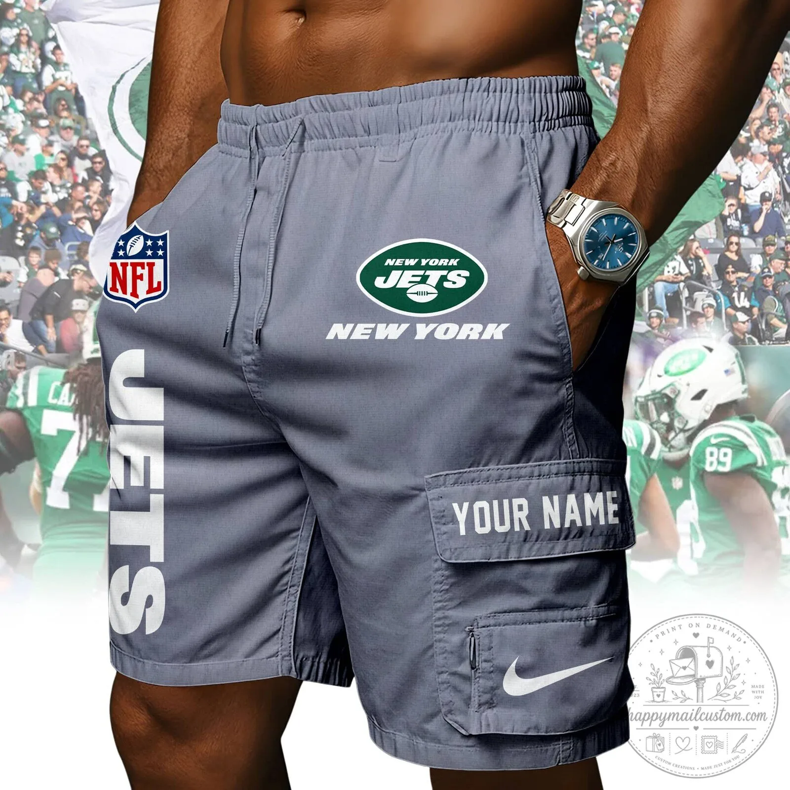 New York Jets NFL Football Team Logo Athletic Shorts 15 New York Jets NFL Football Team Logo Athletic Shorts