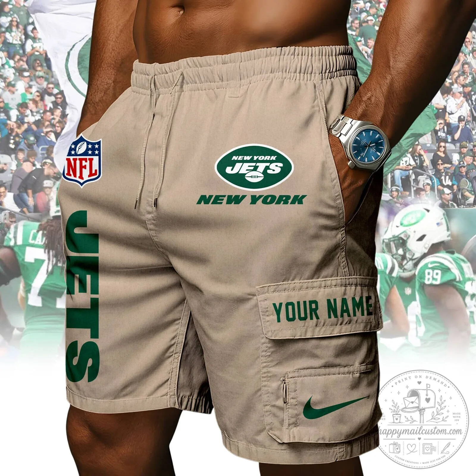 New York Jets NFL Football Team Logo Athletic Shorts 16 New York Jets NFL Football Team Logo Athletic Shorts