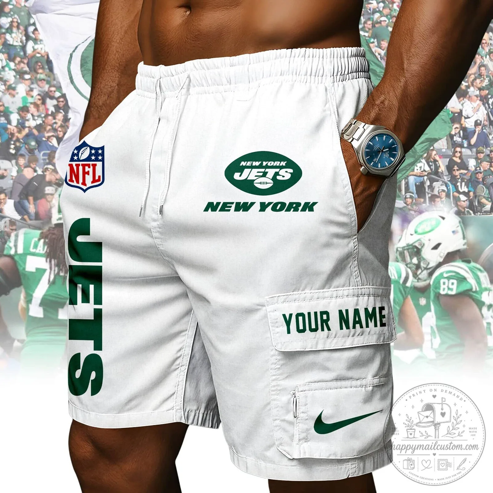 New York Jets NFL Football Team Logo Athletic Shorts 17 New York Jets NFL Football Team Logo Athletic Shorts