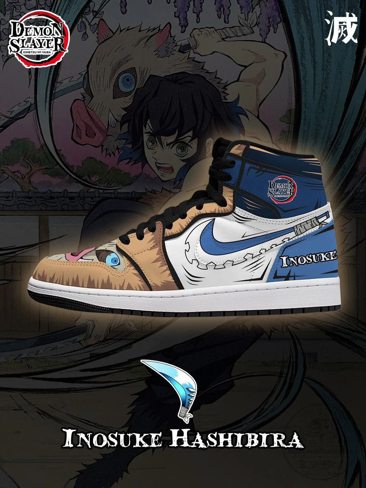 Demon Slayer Inosuke Hashibira High-Top Custom Sneakers