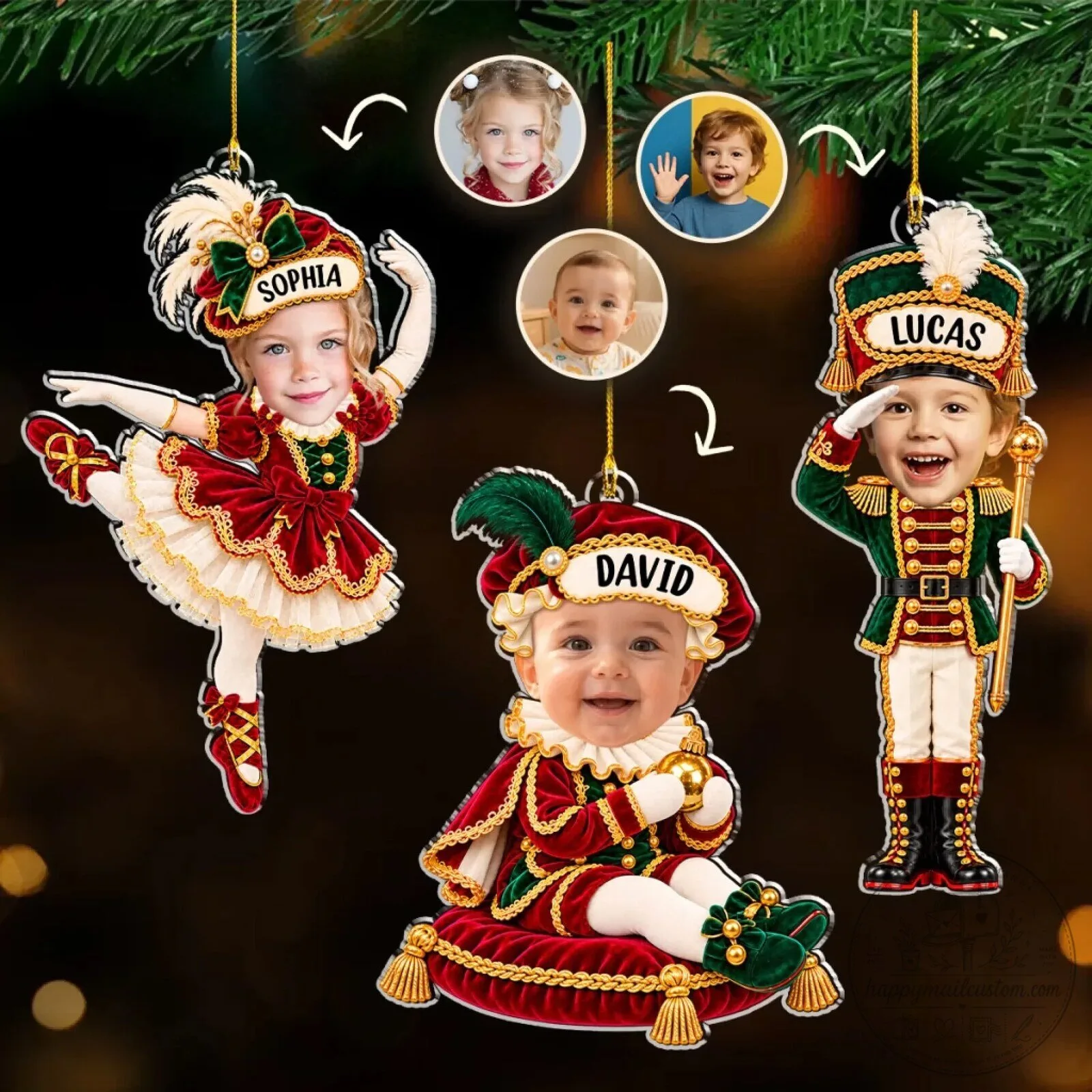 Personalized Baby Nutcracker Christmas Ornament Custom Photo Holiday Gift 6 Personalized Baby Nutcracker Christmas Ornament Custom Photo Holiday Gift