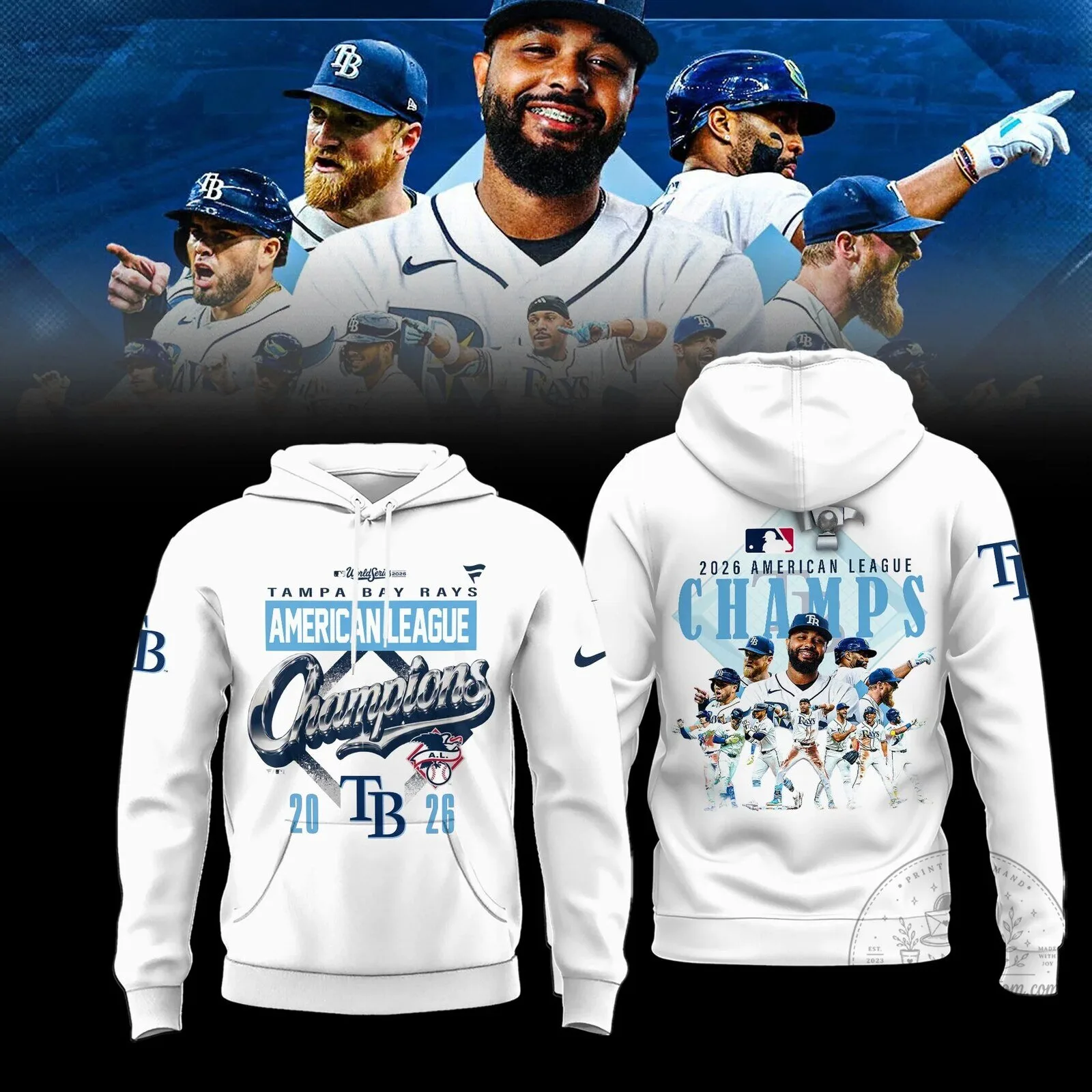 White Hoodie for 2026 American League Champions - Tampa Bay Rays