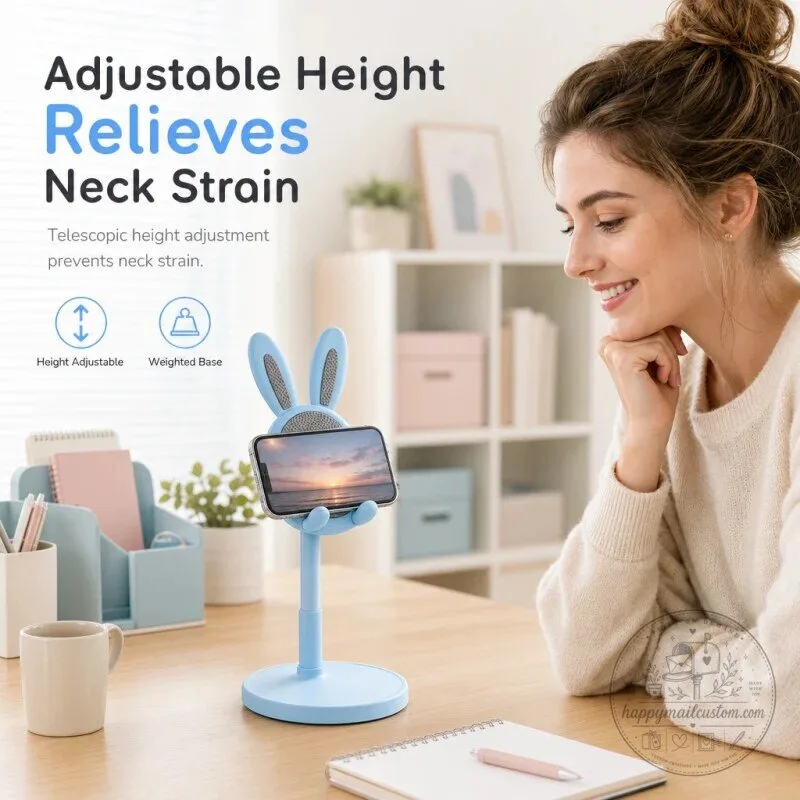 Adjustable Height Bunny Phone Stand with Weighted Base 11 Adjustable Height Bunny Phone Stand with Weighted Base