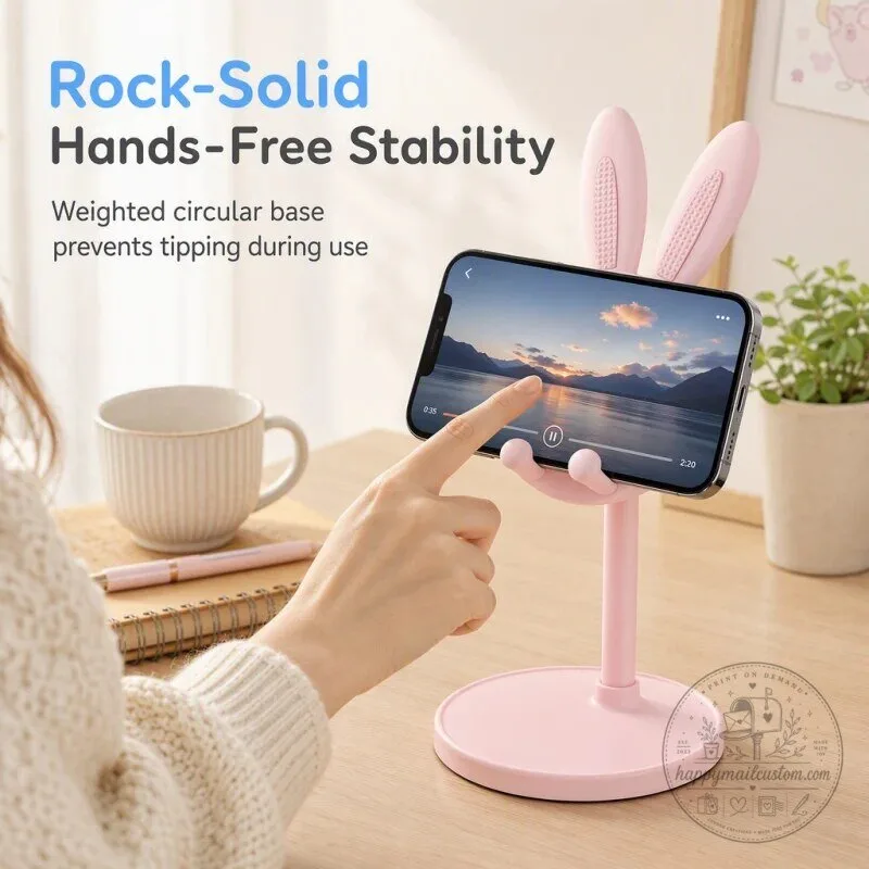 Adjustable Height Bunny Phone Stand with Weighted Base 14 Adjustable Height Bunny Phone Stand with Weighted Base