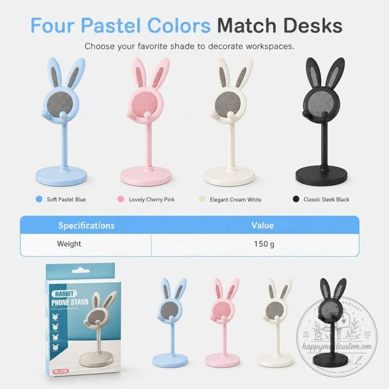 Adjustable Height Bunny Phone Stand with Weighted Base 18 Adjustable Height Bunny Phone Stand with Weighted Base