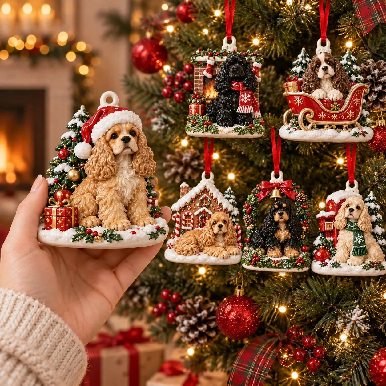 American Cocker Spaniel Christmas Tree Ornament Holiday Decor Gift