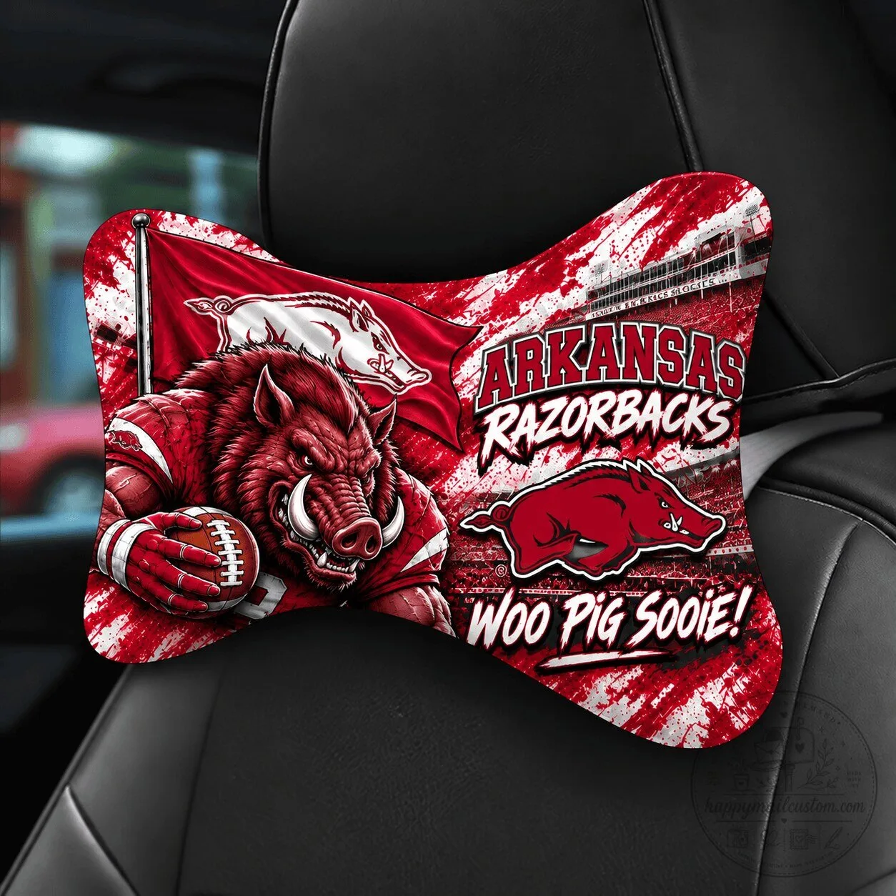 Arkansas Razorbacks Mascot Football Car Seat Headrest Pillow