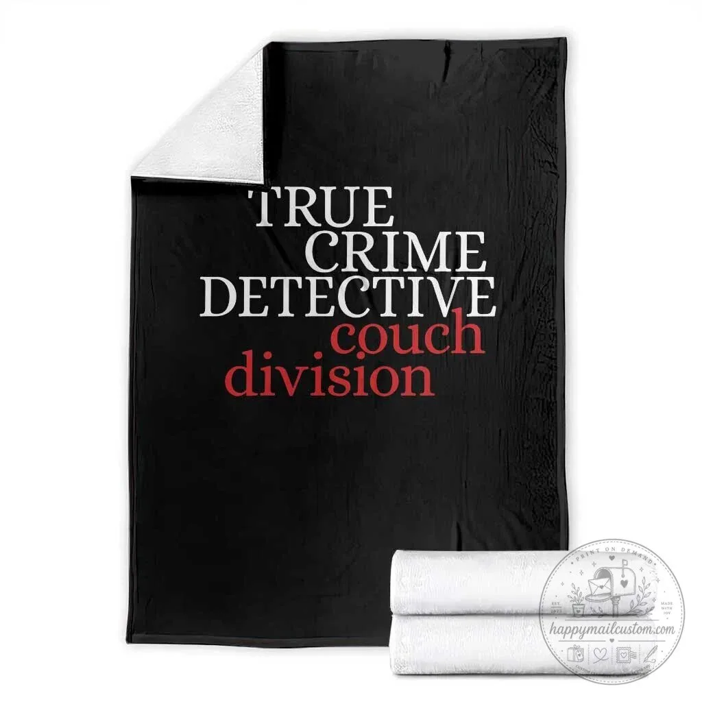 True Crime Detective Couch Division Cozy Fleece Throw Blanket