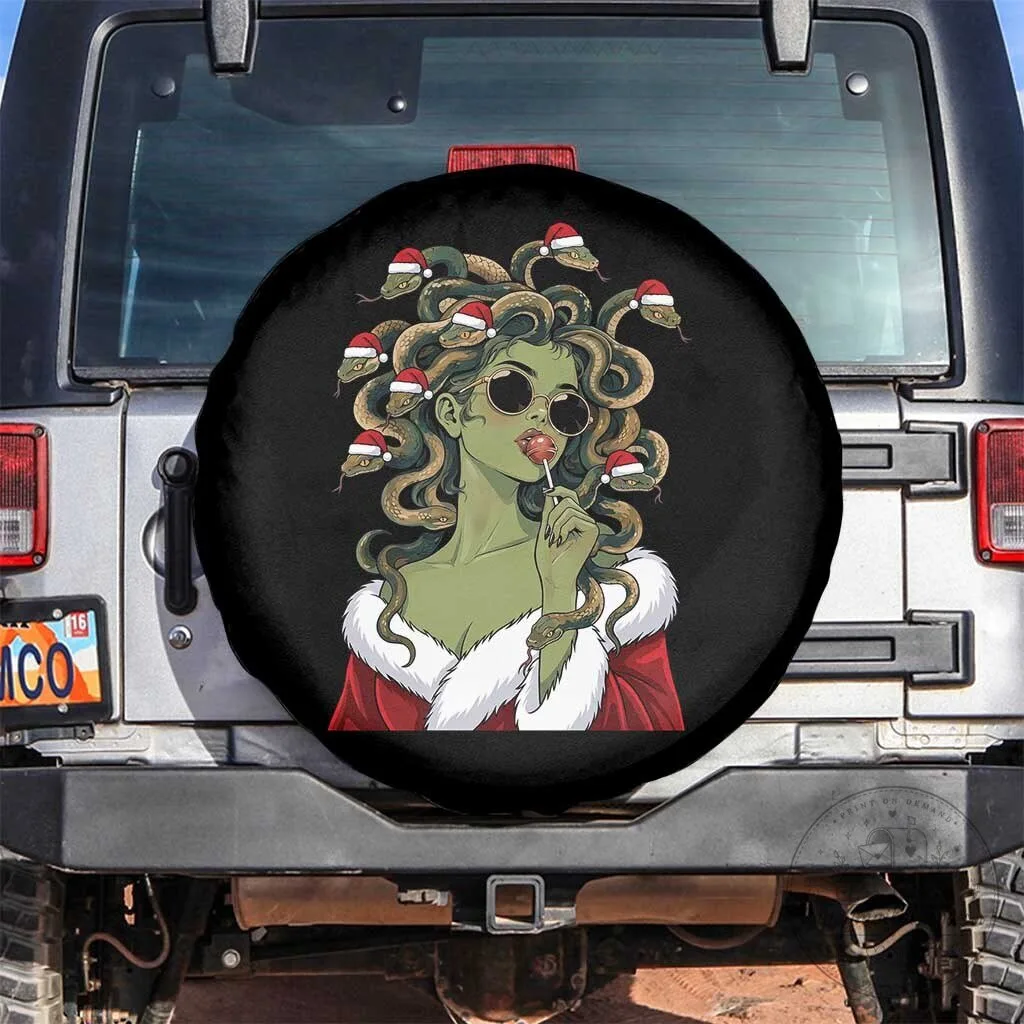 Christmas Medusa Lollipop Greek Mythology Holiday Gift Spare Tire Cover