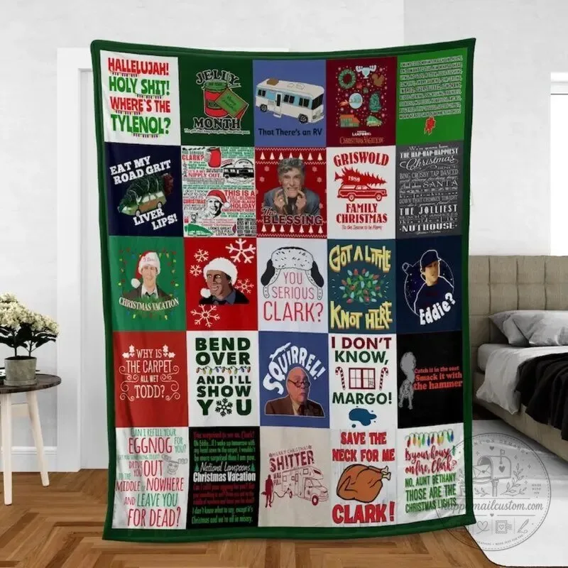 National Lampoon's Christmas Vacation Movie Quote Patchwork Fleece Blanket