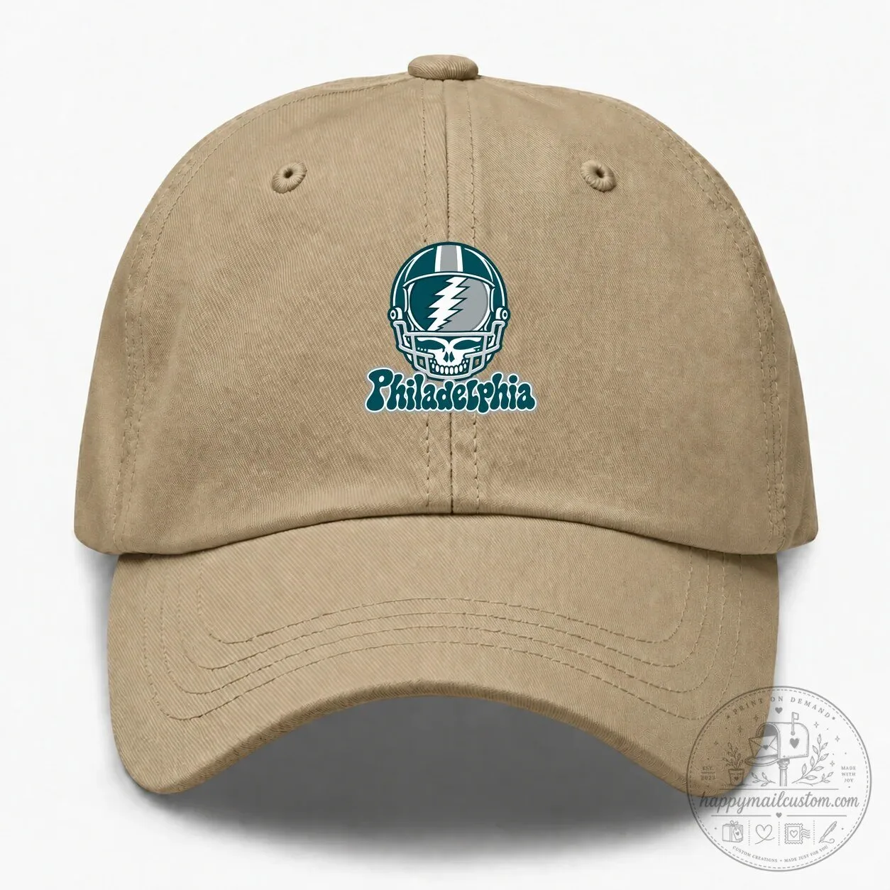 Philadelphia Eagles Grateful Dead Steal Your Face Football Helmet Dad Hat 5 Philadelphia Eagles Grateful Dead Steal Your Face Football Helmet Dad Hat