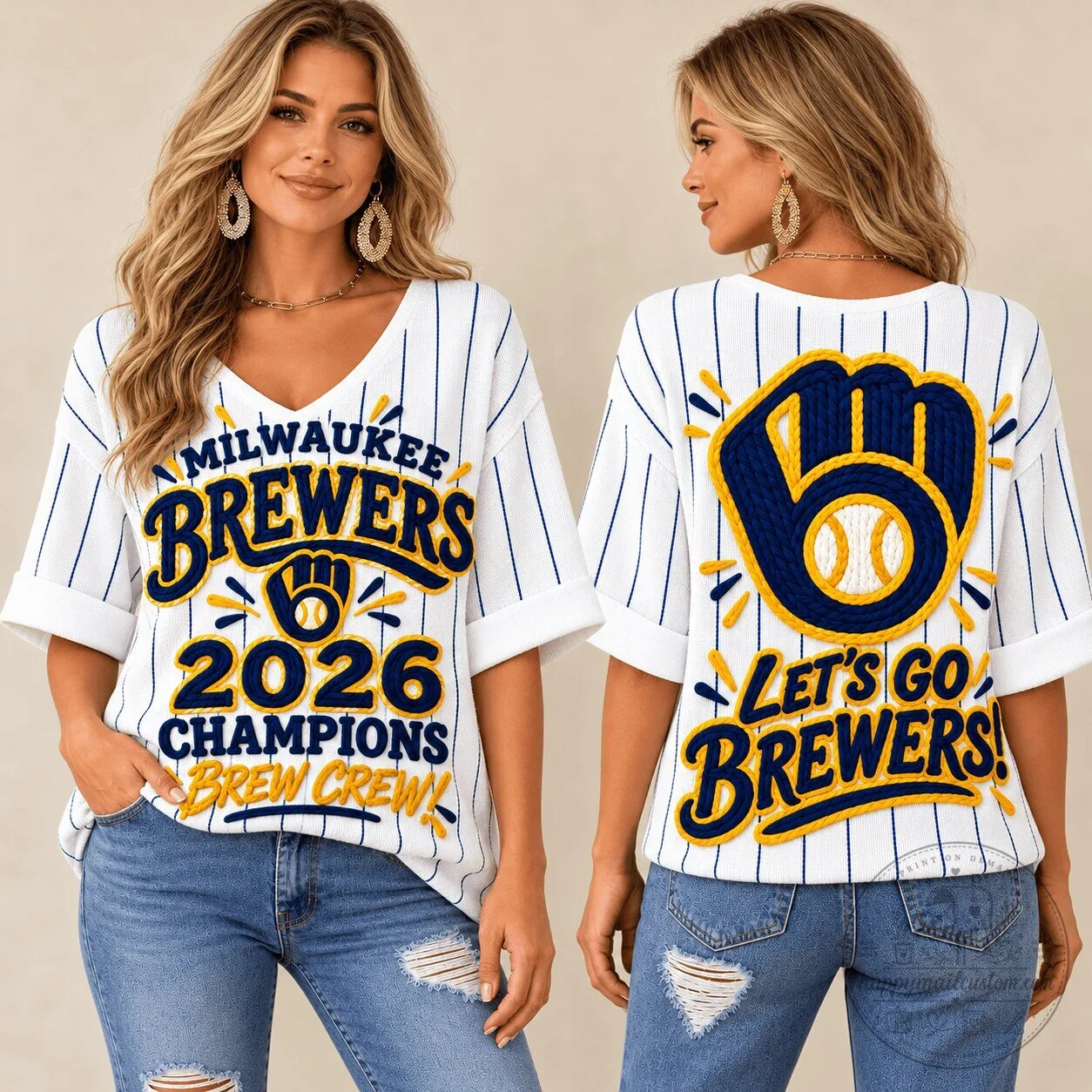Milwaukee Brewers 2026 Champions Brew Crew Baseball V-Neck Jersey