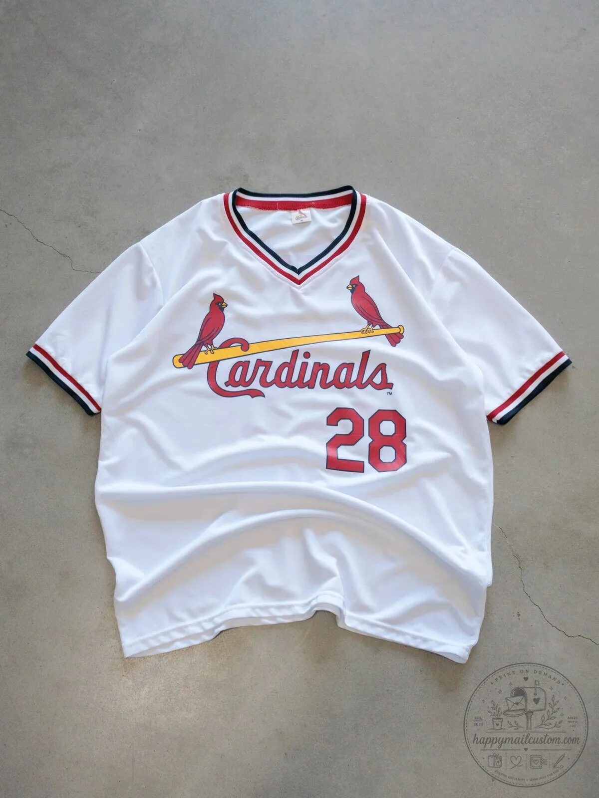 Vintage White St. Louis Cardinals Baseball Jersey with Number 28 7 Vintage White St. Louis Cardinals Baseball Jersey with Number 28