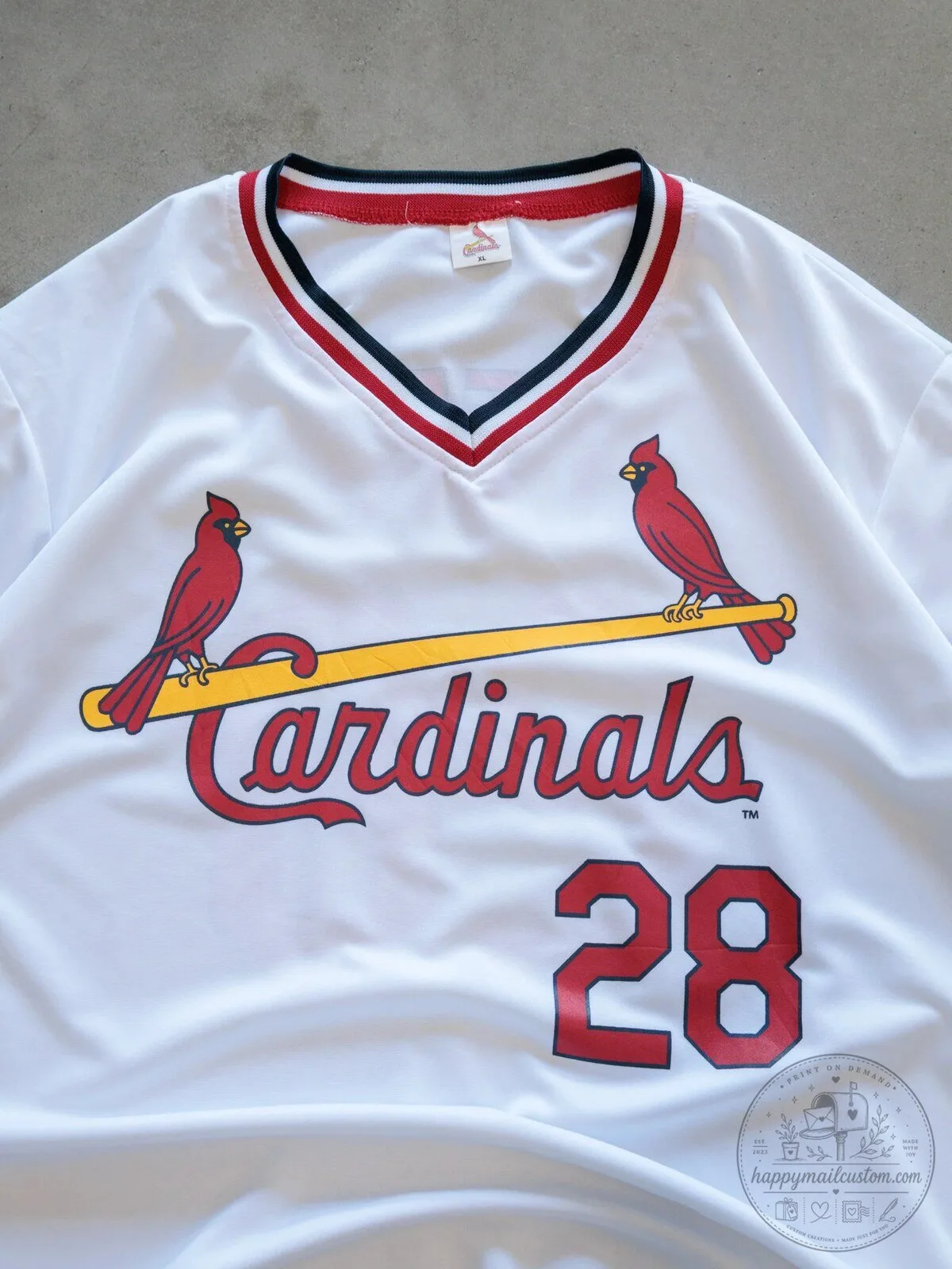 Vintage White St. Louis Cardinals Baseball Jersey with Number 28 8 Vintage White St. Louis Cardinals Baseball Jersey with Number 28