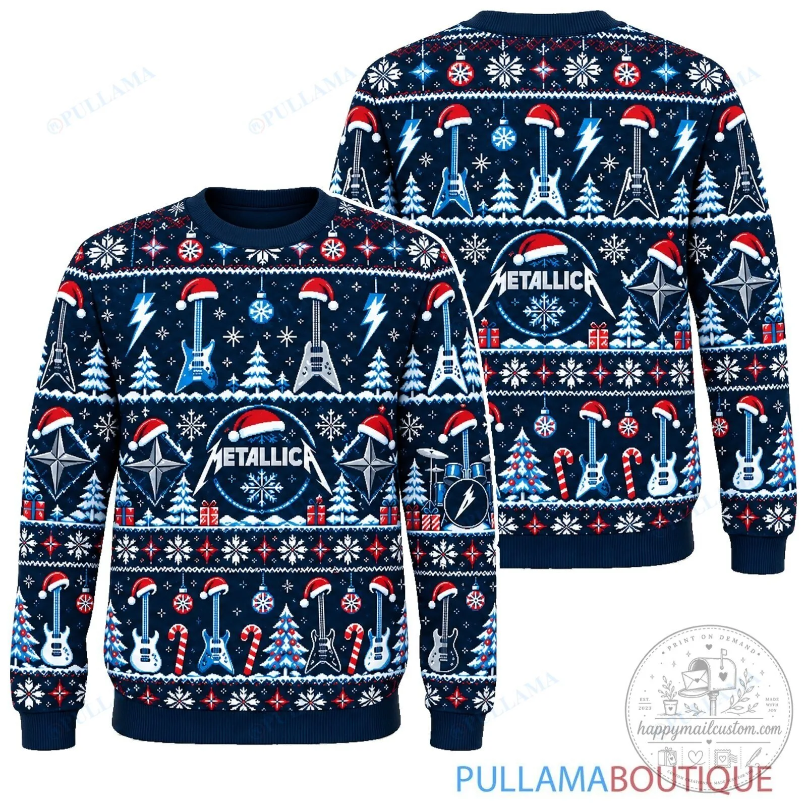 Metallica Ugly Christmas Sweater Holiday Heavy Metal Band Sweatshirt 1 Metallica Ugly Christmas Sweater Holiday Heavy Metal Band Sweatshirt