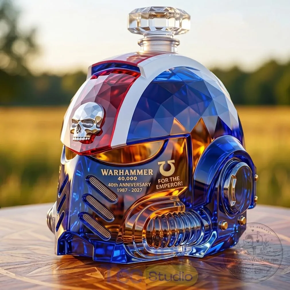 Warhammer 40,000 40th Anniversary Space Marine Helmet Whiskey Decanter Bottle