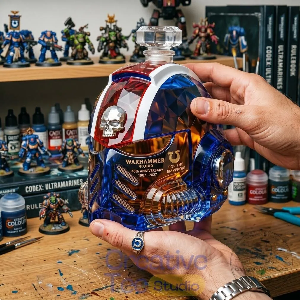 Warhammer 40,000 40th Anniversary Space Marine Helmet Whiskey Decanter Bottle 5 Warhammer 40,000 40th Anniversary Space Marine Helmet Whiskey Decanter Bottle